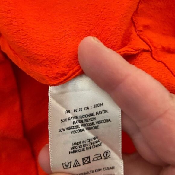 Anthropologie Maeve Red Ruffle Top 8 Smocked Square Neck Peasant Boho EUC - Picture 7 of 8